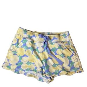 Vineyard Vines Girls Lemons Shorts XS 5-6 100% Pima Cotton Blue Yellow Lemons